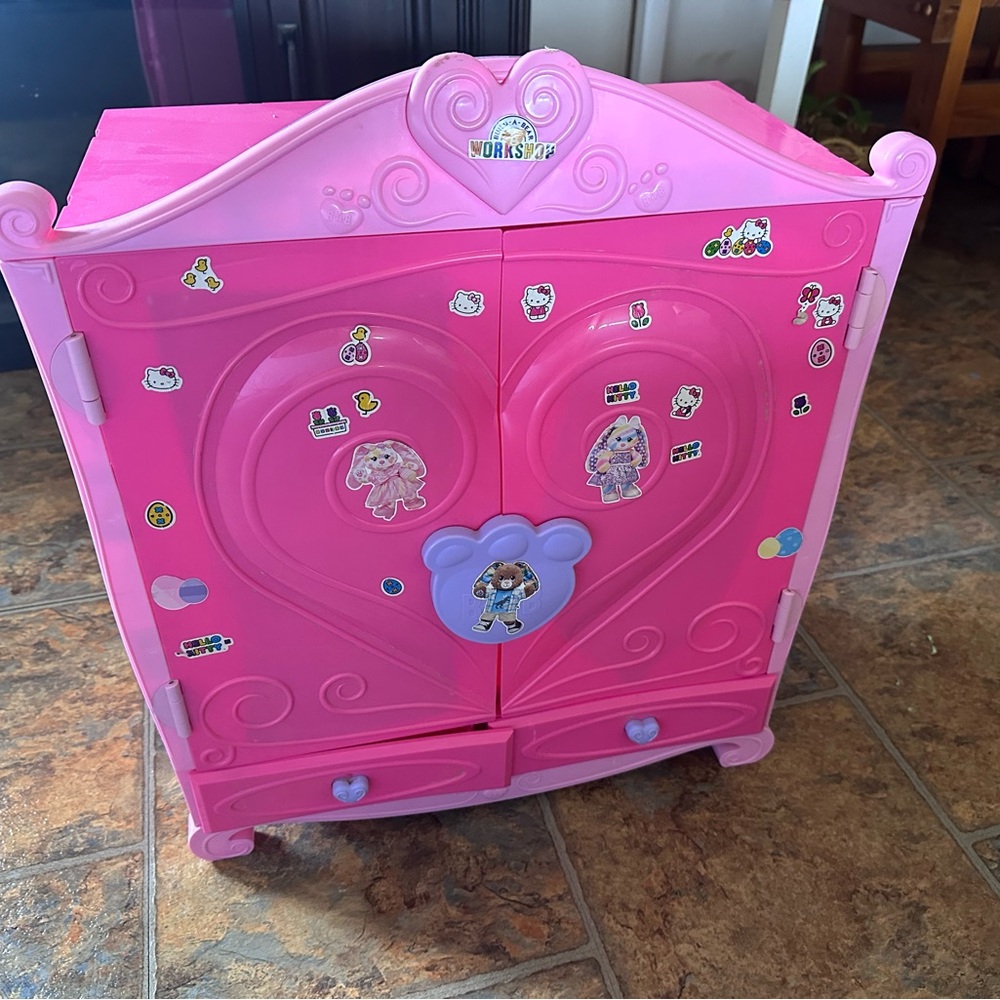 Workshop Republic Clothing Pink Heart Doll Cabinet